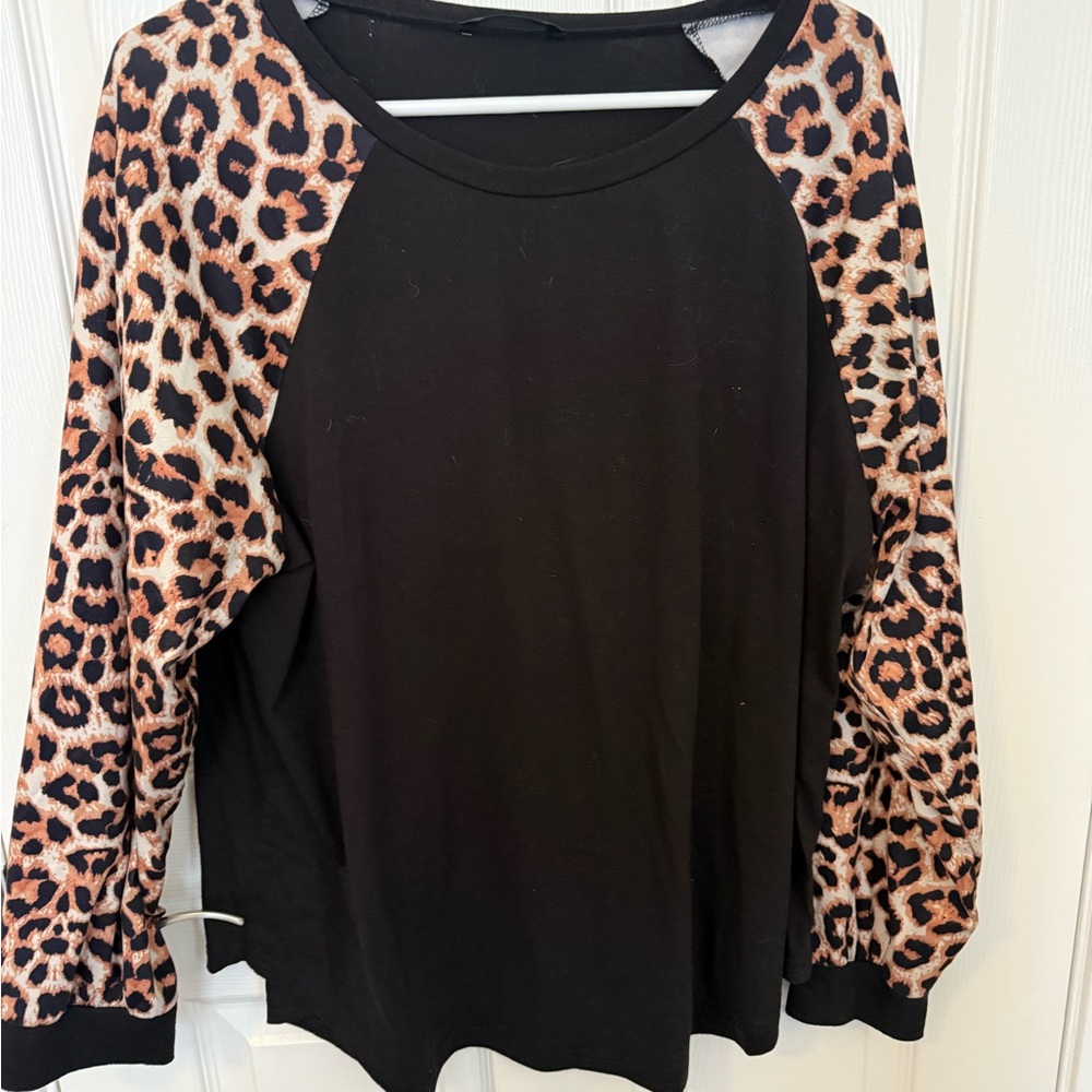 Shein Leopard Print Black Women's Top
